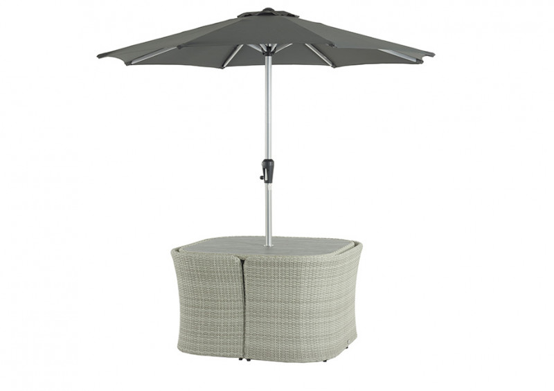 Tetbury Cloud 8 Seater Balcony Set with Tree-Free Table Top, Parasol & Base photo