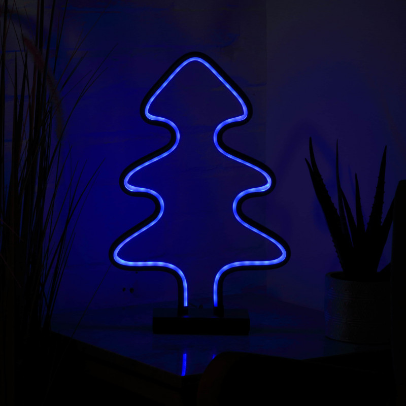 45CM DIGITAL NEON BLACK METAL TREE - REMOTE CONTROL photo