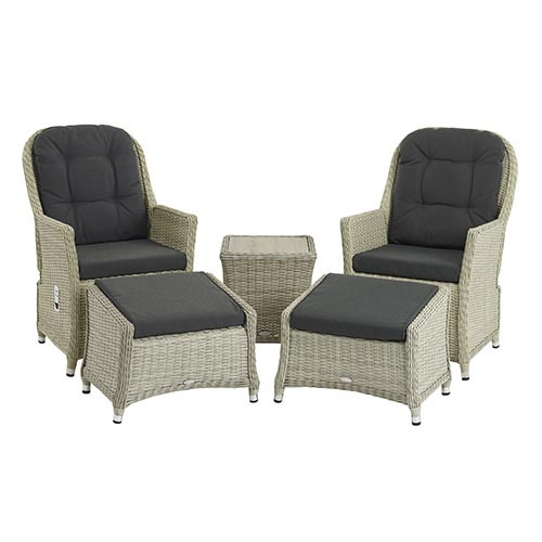 Recliner Set with 2 Footstools & Ceramic Top Side Table - OUT OF STOCK photo