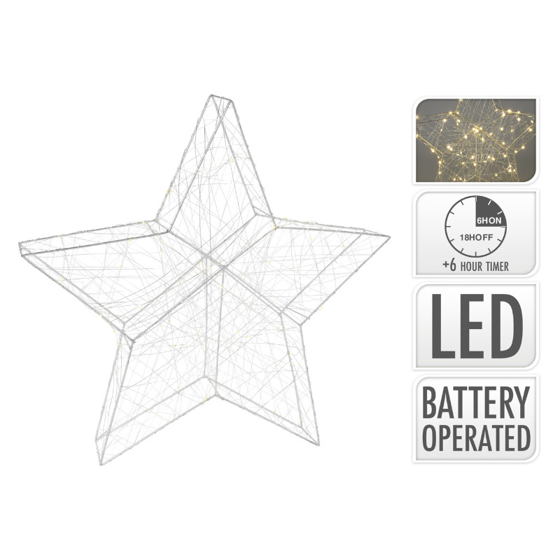 Xmas Standing Star 60 Micro Warm White LEDS 50x50CM- Prices Coming Soon photo
