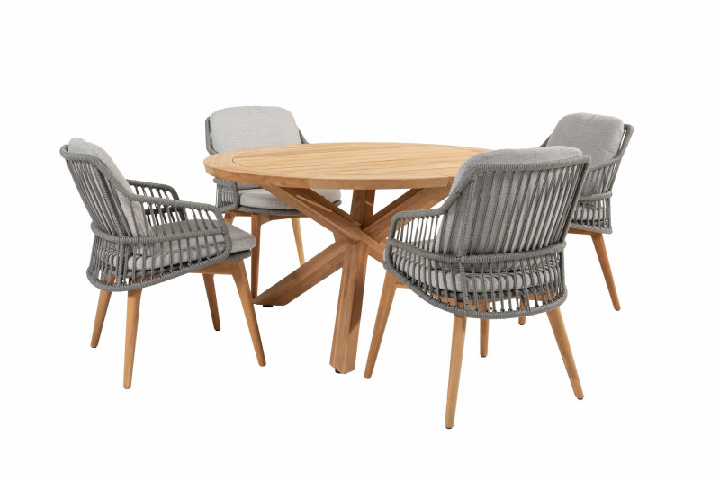 Ancora 4 Seater Dining Set with Prado 130cm Table