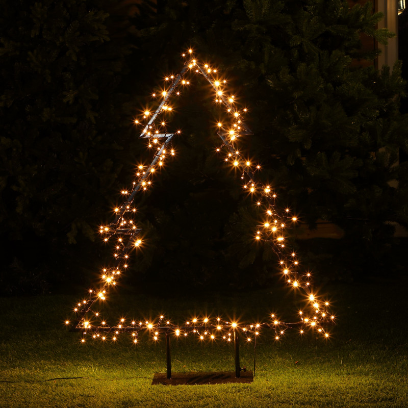 80CM BLACK METAL TREE WITH 225 WARM WHITE LEDS