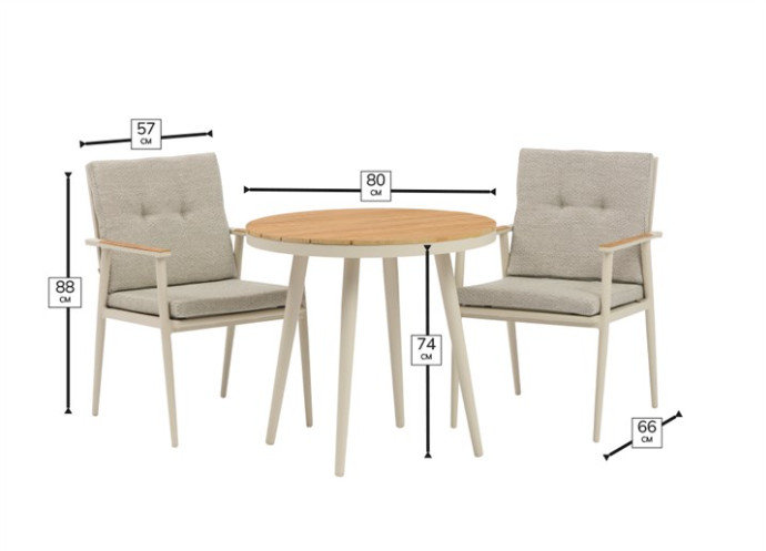 Wisley 80cm Round Bistro Set- Mocha photo