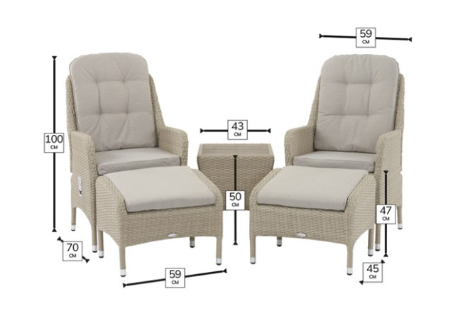 Tetbury Nutmeg Recliner Set with Eco Cushions & 2 Footstools & Coffee Table with Tree-Free Top photo