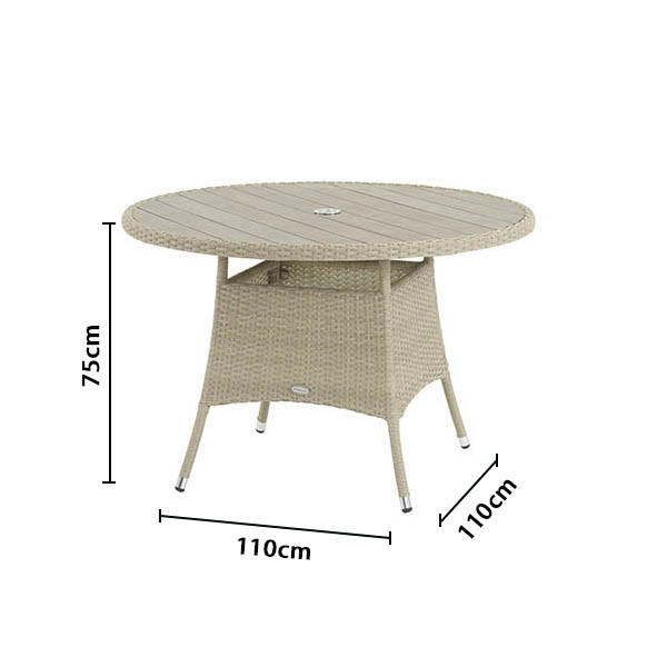 Tetbury 4 Seat Dining Set with Parasol & Base photo