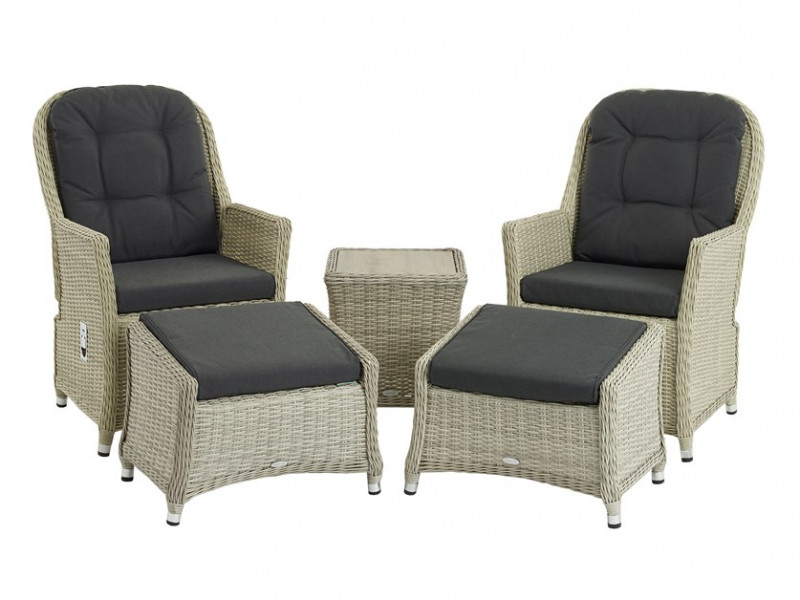 Monterey Dove Grey Recliner Set with 2 Footstools & Ceramic Top Side Table photo