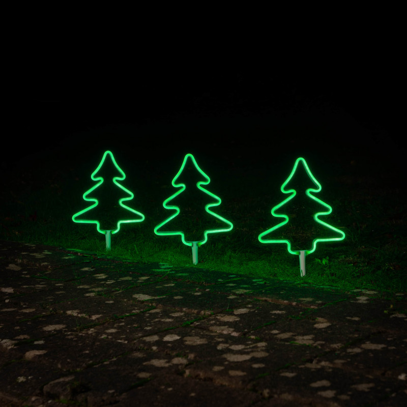 Leisuregrow SET OF 3 GREEN NEON TREE STAKE LIGHTS - EASY TIMER- Prices Coming Soon