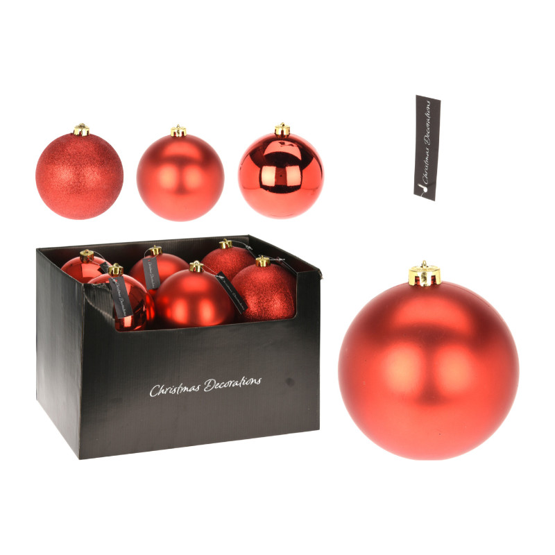 Koopman International  Xmas Ball 3ASS Shiny, Matt or Glitter Red 140mm- Prices Coming Soon