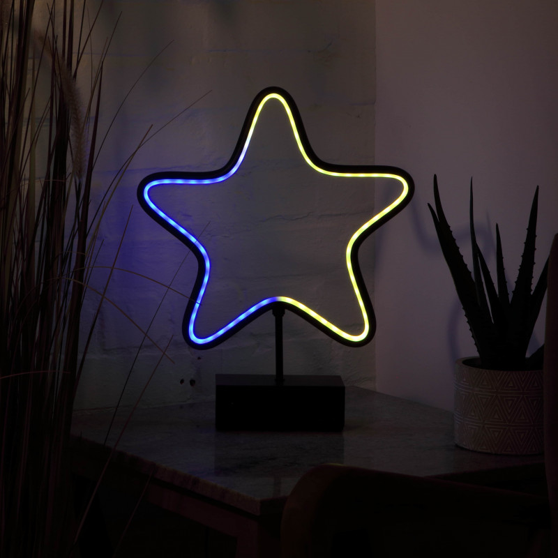 45CM DIGITAL NEON BLACK METAL STAR - REMOTE CONTROL photo