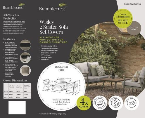Wisley 2 Seater Sofa, 2 Sofa Chairs & Coffee Table Set Covers