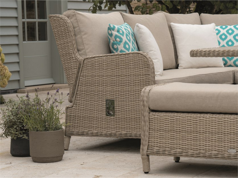 Chedworth Reclining Sofa Set with Adjustable Table and 2 Benches- Sand- Display Only photo