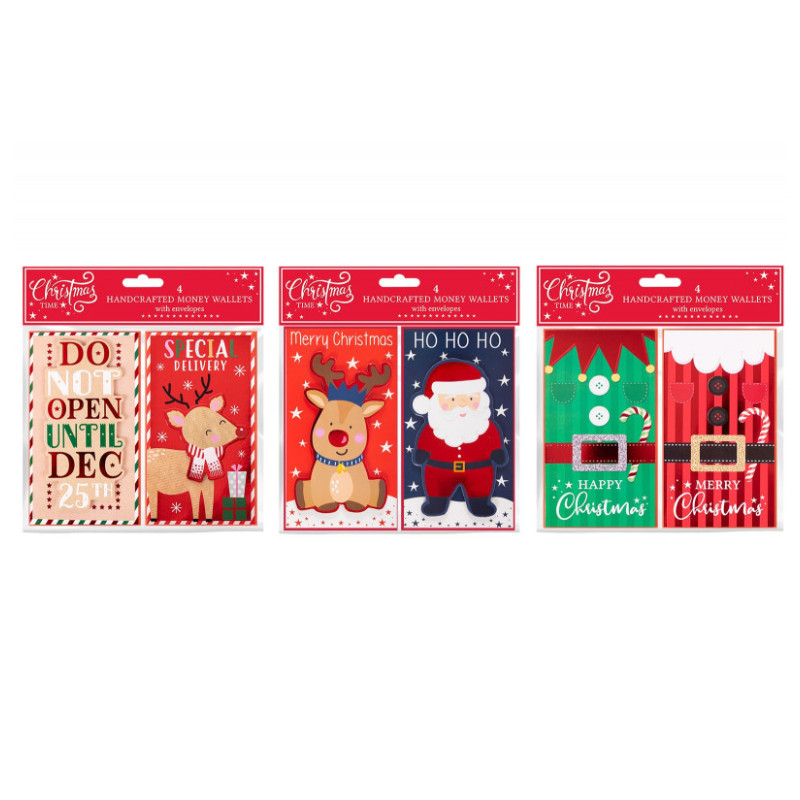 4 PK HANDCRAFTED MONEY WALLETS 3 ASSORTED DESIGNS photo