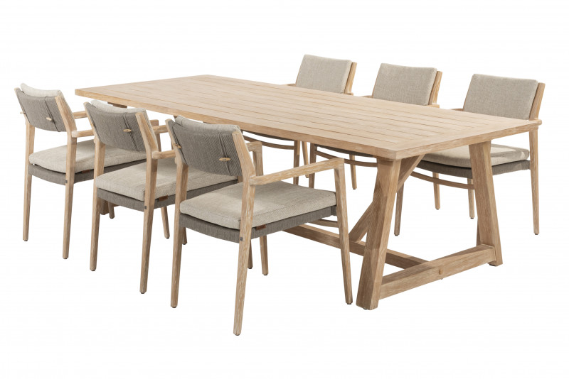 Julia 6 Seater Dining Table with Noah 260cm Teak Table