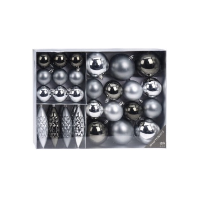 Koopman International  Graphite Xmas Bauble Box 31pcs