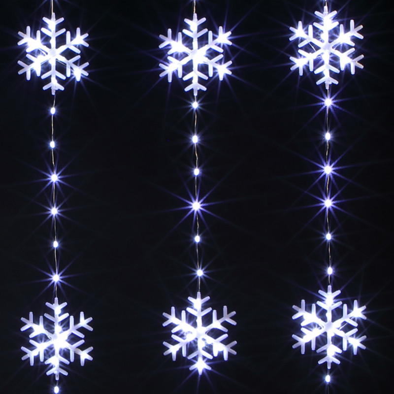 SNOWFLAKE WIRE CURTAIN LIGHT - 234 WHITE LED photo