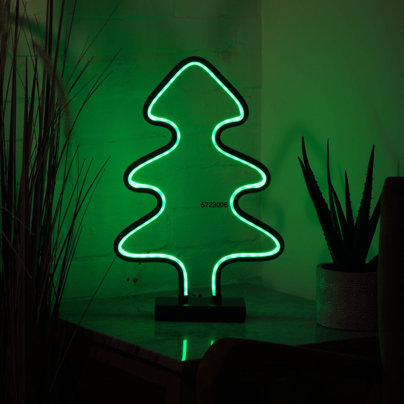 45CM DIGITAL NEON BLACK METAL TREE - REMOTE CONTROL photo