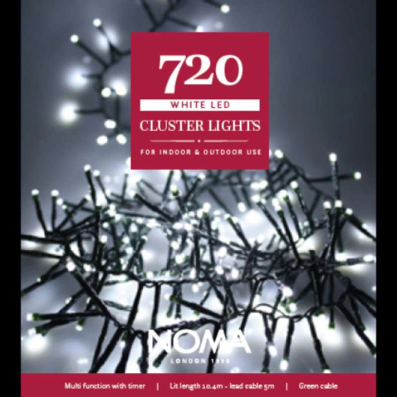 Leisuregrow 720 WHITE MULTIFUNCTION CLUSTER LIGHTS WITH GREEN CABLE