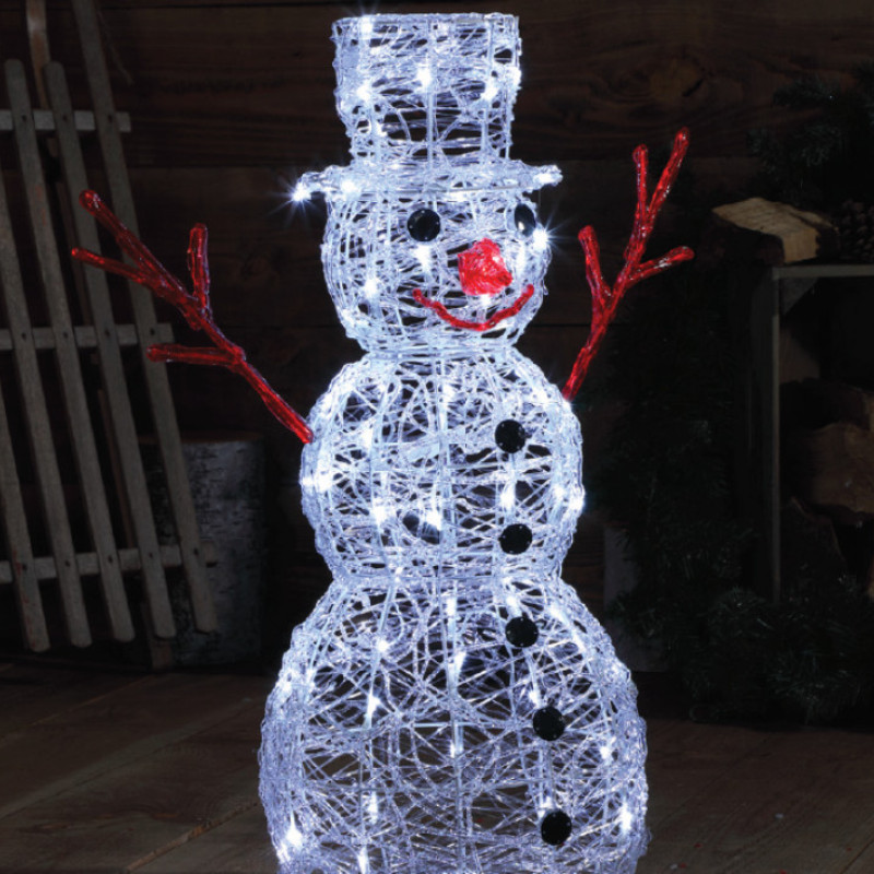 Leisuregrow 80CM DICKENSIAN SNOWMAN 80 LEDS SPUN ACRYLIC