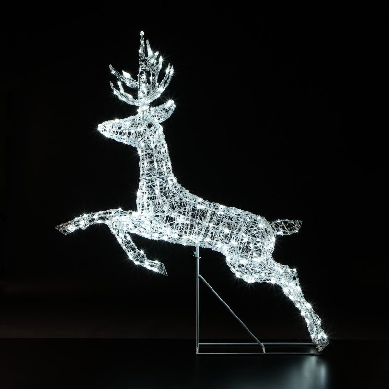 1.5M RICHMOND LEAPING STAG 300 LEDS SPUN ACRYLIC photo