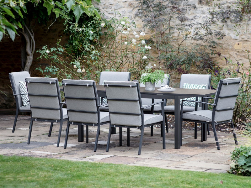 Bramblecrest Seville 8 Seat Extending Table with Valencia Armchairs