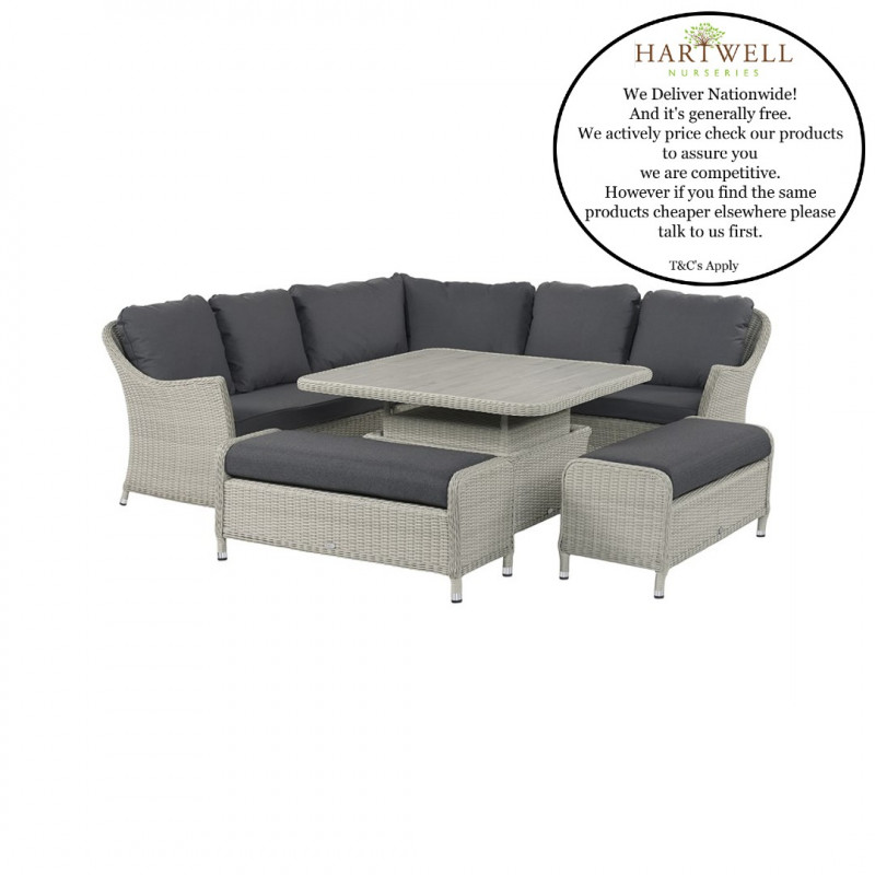 Bramblecrest Monterey Sofa Set with Square Adjustable Table and 2 Benches