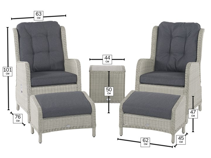Chedworth Recliner Set, 2 Footstools & Coffee Table Dove Grey photo