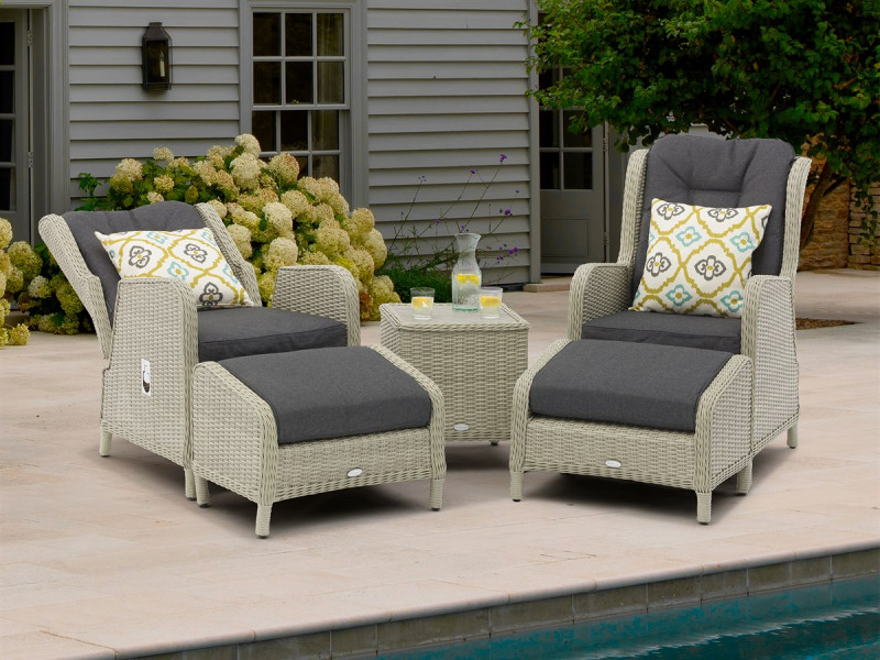 Chedworth Recliner Set, 2 Footstools & Coffee Table Dove Grey photo