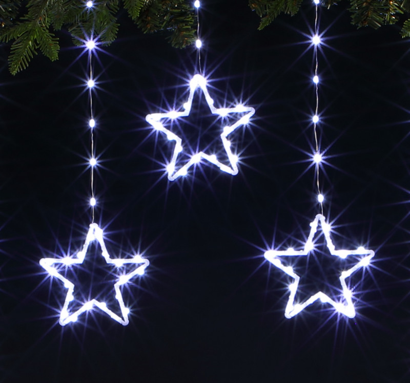 STAR WIRE CURTAIN LIGHT- 308 WHITE LED photo