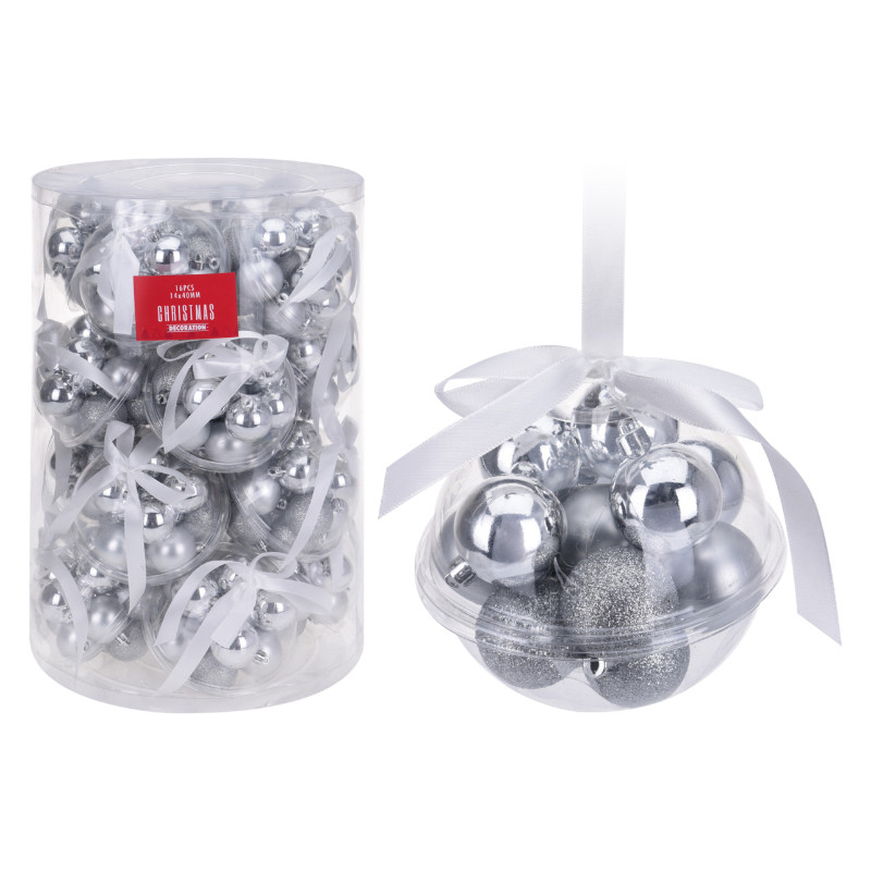 Koopman International  Silver Xmas Balls 14pcs 40MM- Prices Coming Soon
