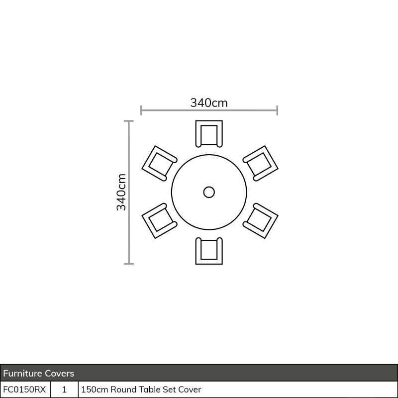 Chedworth Sandstone 140cm Round Table with 60cm Lazy Susan, 6 High-Back Armchairs, Parasol & Base photo