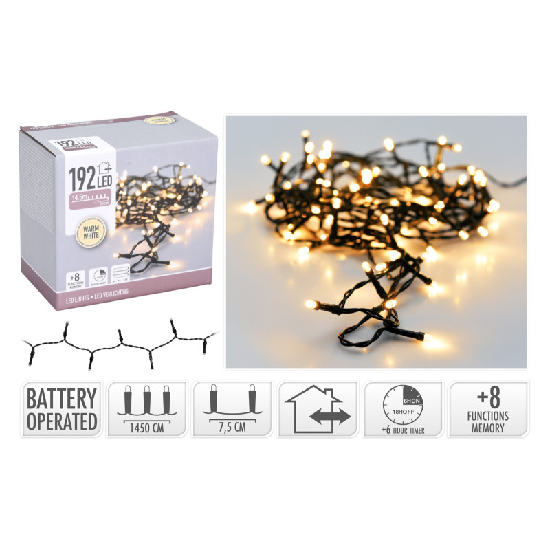 192 Warm White LEDS Battery Operated photo