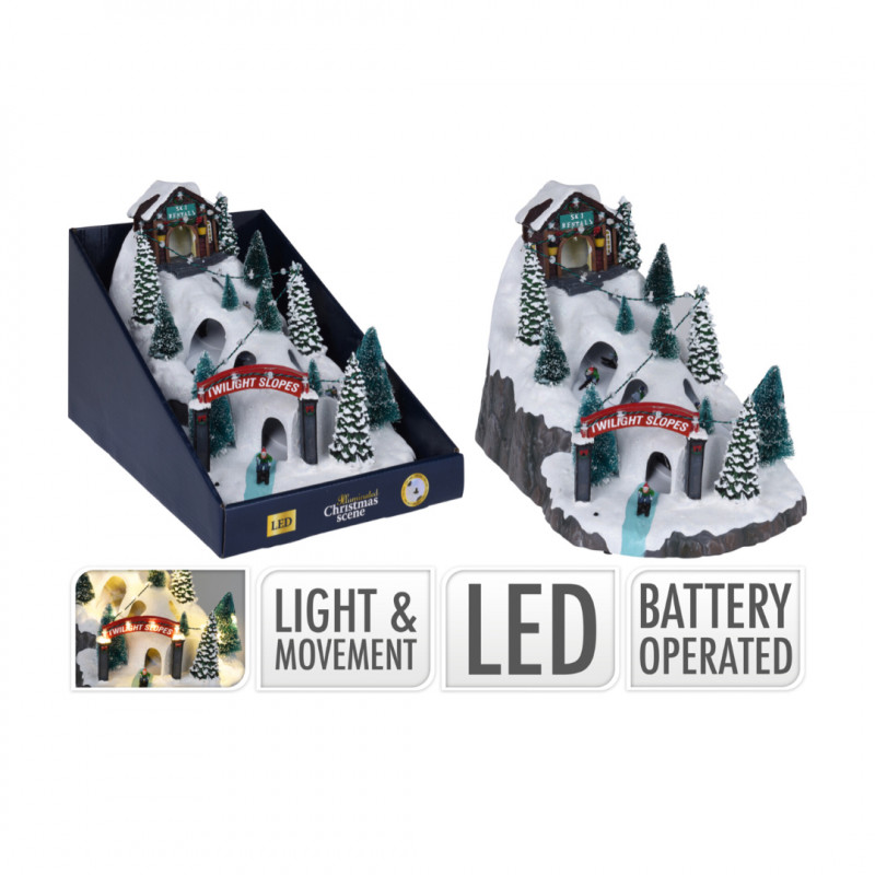 Koopman International  Xmas Scene Ski Park 34 x 25CM