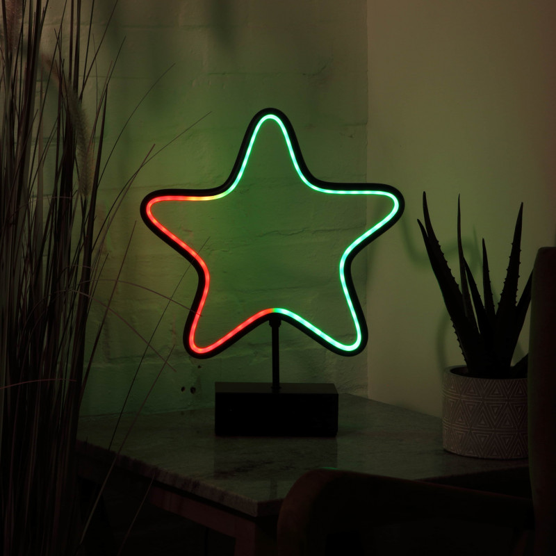 45CM DIGITAL NEON BLACK METAL STAR - REMOTE CONTROL photo