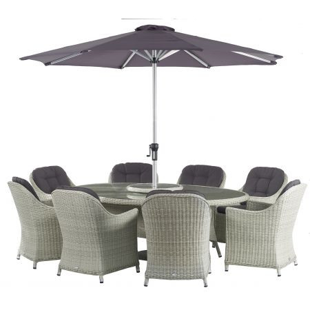 Dove Grey Elliptical Table, 8 Seater Set- IN STOCK photo
