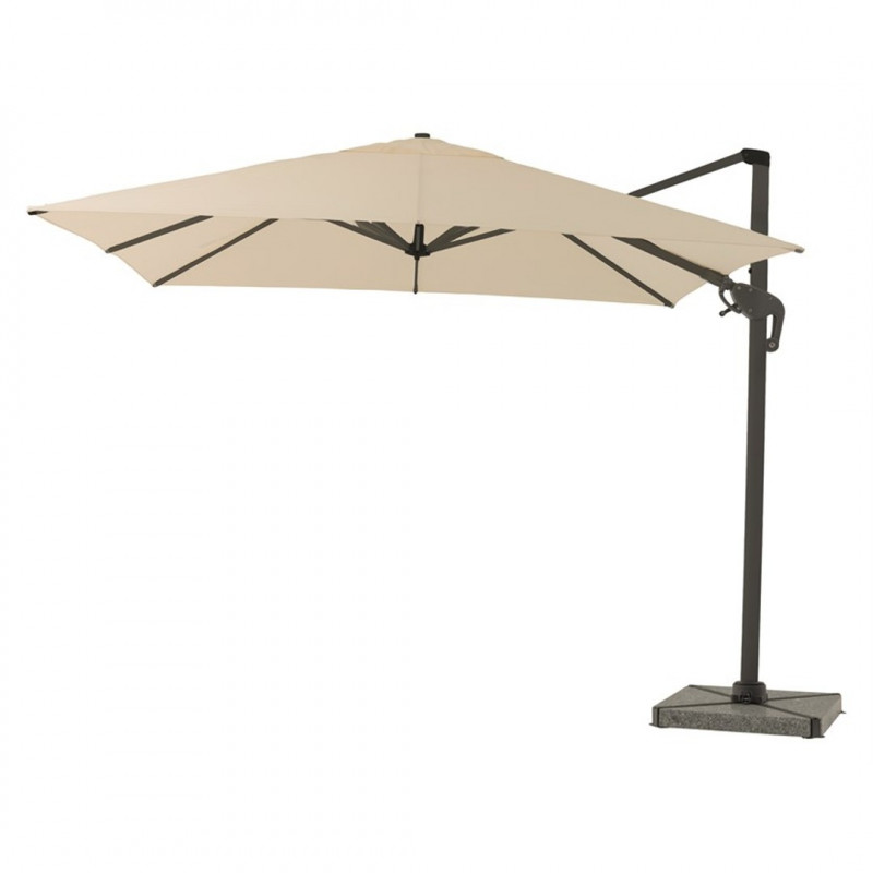 Bramblecrest Chichester 3m Square Parasol with Granite Base and Cover- Sand - Low Stock