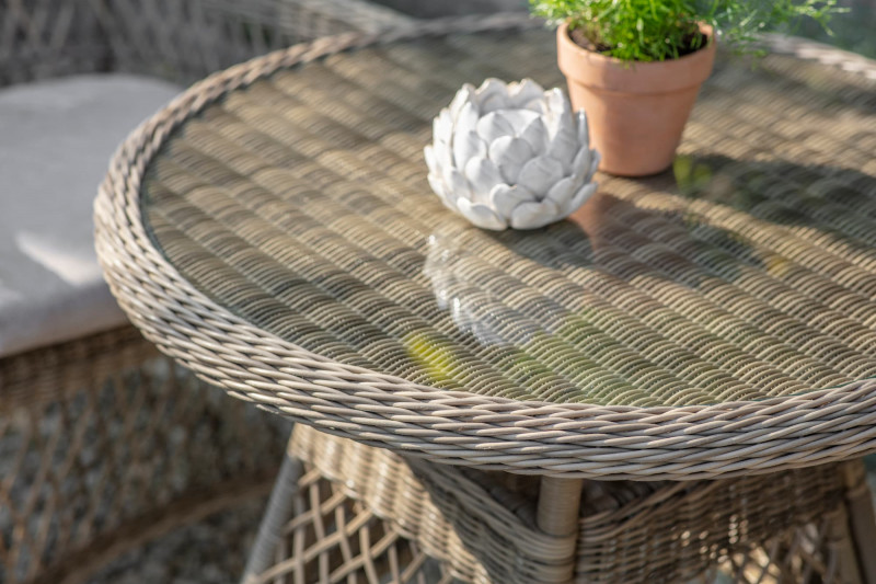 Rosemoor 80cm Round Bistro Table with 2 Armchairs photo