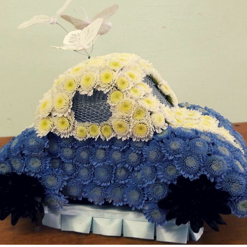 Yellow and Blue Car Arrangement